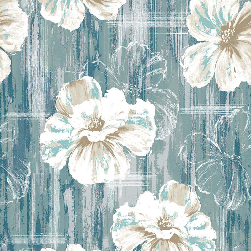 Extravagant Blossoms Non-Pasted Stain-Resistant Wallpaper, 20.5"W x 31'L, Natural Color Clearhalo 'Modern wall decor' 'Modern' 'Wallpaper' Wall Decor' 893360