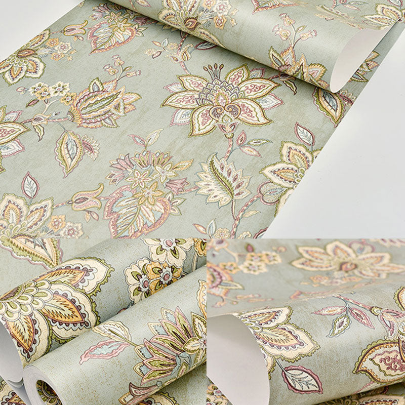 Non-Pasted Wallpaper with Natural Color Blossoming Flower, 20.5"W x 33'L Clearhalo 'Vintage wall decor' 'Vintage' 'Wallpaper' Wall Decor' 914630