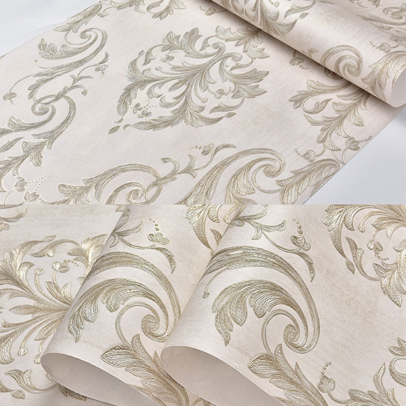 Nordic 3D Print Damasque Wallpaper Stain-Resistant Non-Pasted Wall Decor, 31' by 20.5" Clearhalo 'Vintage wall decor' 'Vintage' 'Wallpaper' Wall Decor' 915030