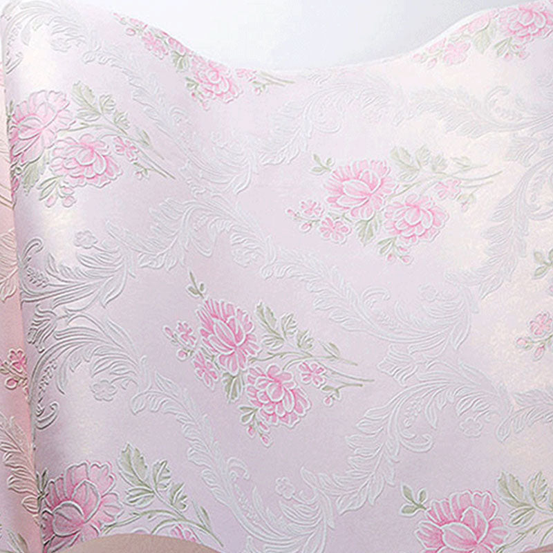 20.5" x 33' Wallpaper Roll Countryside 3D Print Dense Flower Pattern Non-Pasted Wall Covering in Soft Color Clearhalo 'Country wall decor' 'Rustic' 'Wallpaper' Wall Decor' 926913