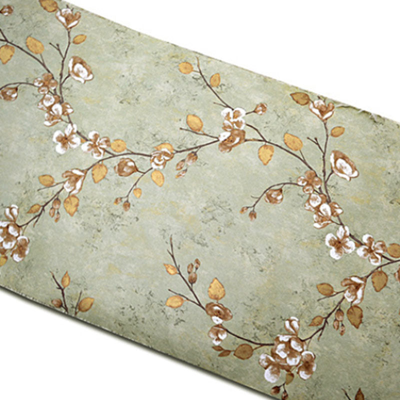 Bedroom Wall Covering with Natural Color Dense Flower Pattern, Non-Pasted Clearhalo 'Country wall decor' 'Rustic' 'Wallpaper' Wall Decor' 927341