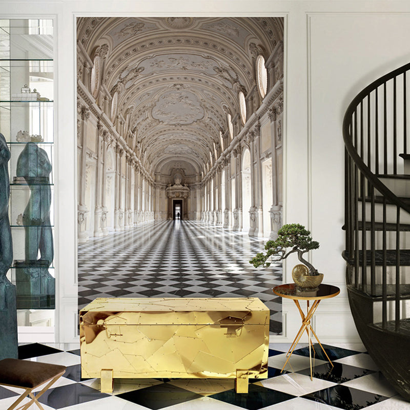 Non-Woven Big Wall Decor Pastel Color 3D Classic Palace Wall Murals, Personalized Size Available Light Coffee Clearhalo 'Wall Decor' 'Wall Mural' 929772