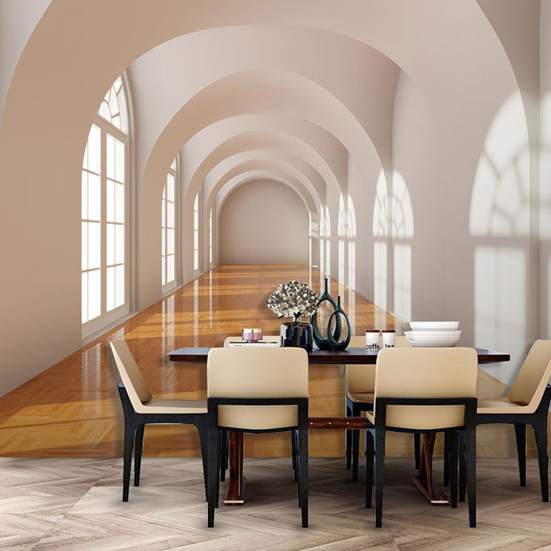 Whole Modern Wall Murals with Light Color 3D Zone and Corridor Wall Art, Customized Size Available Clearhalo 'Wall Decor' 'Wall Mural' 929791