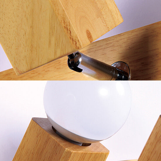 Wood Linear Wall Sconce Light with Exposed Bulb Modern Style 2 Heads Indoor Rotatable Wall Mount Light Clearhalo 'Industrial wall lights' 'Industrial' 'Middle century wall lights' 'Rustic wall lights' 'Tiffany' 'Wall Lamps & Sconces' 'Wall Lights' Lighting' 95646