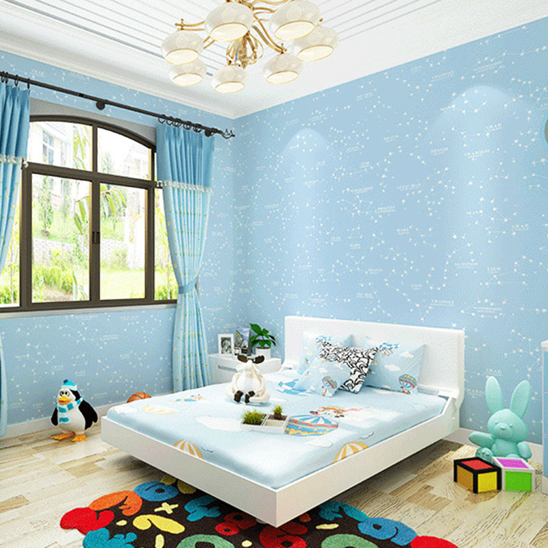 Contemporary Horoscope Wall Decor for Boy's Bedroom, 31'L x 20.5"W Wallpaper in Blue Color Sky Blue Clearhalo 'Wall Decor' 'Wallpaper' 962772