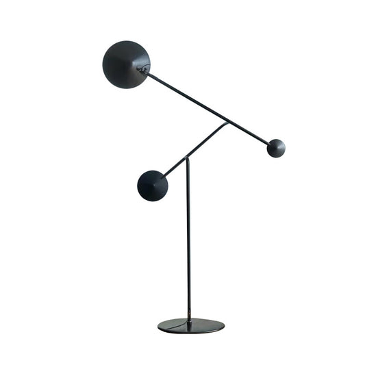 Conical Floor Reading Lamp with Balance Arm Contemporary Metal LED Study Room Standing Light in Black Clearhalo 'Floor Lamps' 'Lamps' Lighting' 978530