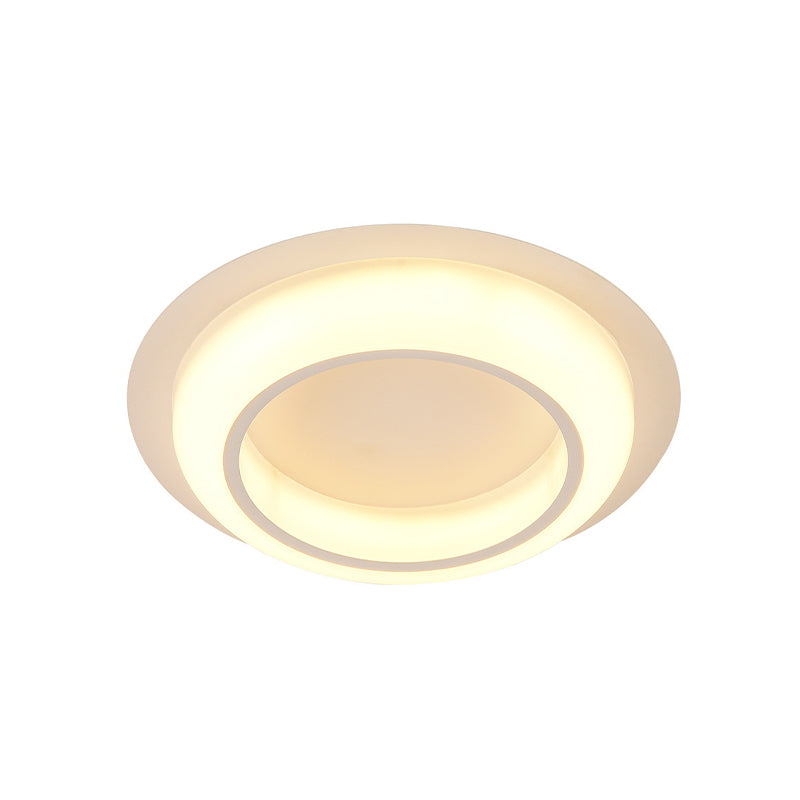 Acrylic Circle-Shaped Ceiling Lighting Nordic Black/White/Grey LED Flush Mount Fixture for Bedroom Clearhalo 'Ceiling Lights' 'Close To Ceiling Lights' 'Close to ceiling' 'Flush mount' Lighting' 983077