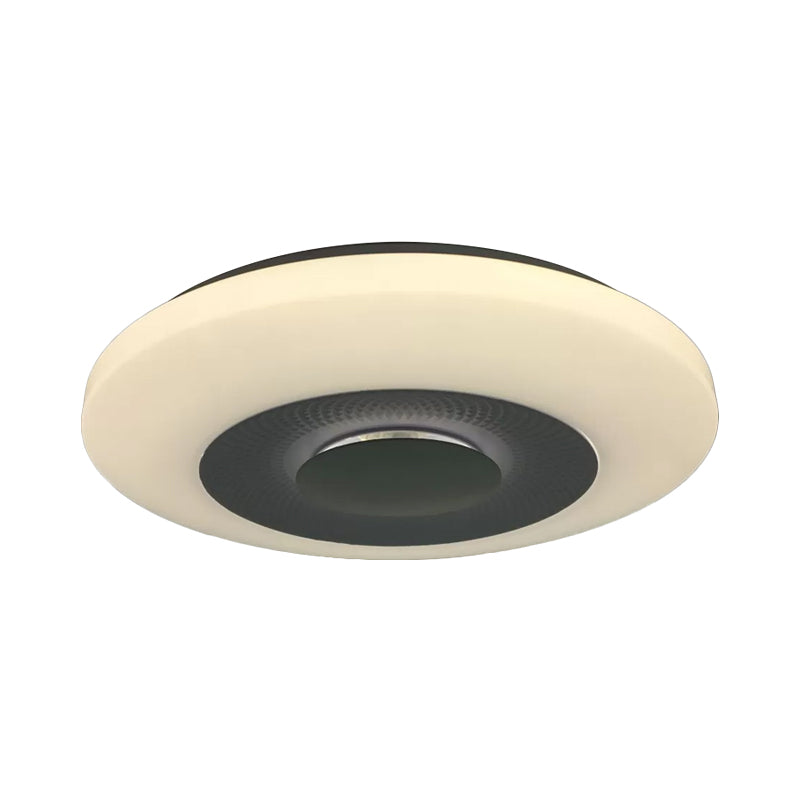 LED Bedroom Flush Mount Fixture Modern White Flush Light with Airship Acrylic Shade in Warm/Natural Light Clearhalo 'Ceiling Lights' 'Close To Ceiling Lights' 'Close to ceiling' 'Flush mount' Lighting' 984206