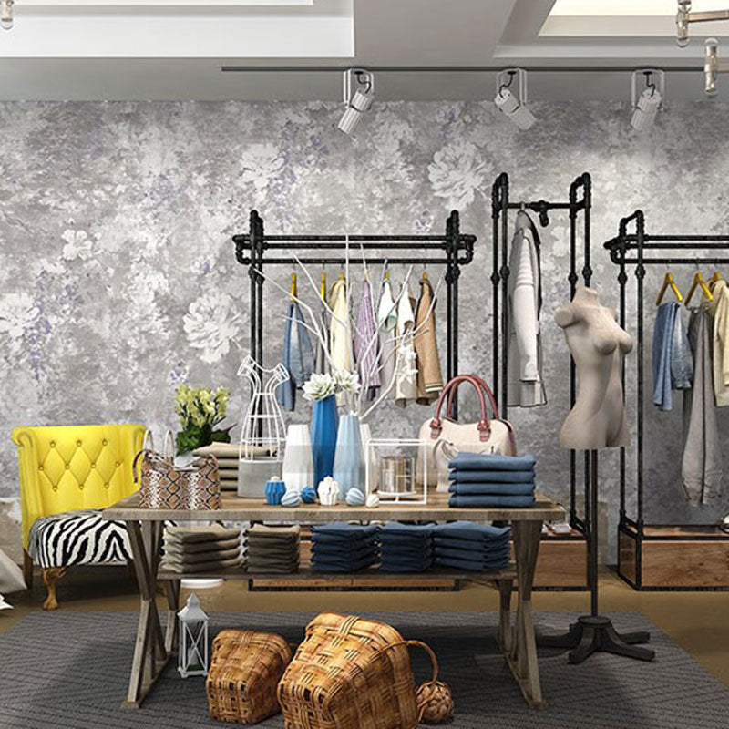 Retro Watercolors of Flower Wallpaper Roll for Accent Wall, Neutral Color, 57.1 sq ft. Clearhalo 'Country wall decor' 'Rustic' 'Wallpaper' Wall Decor' 984817