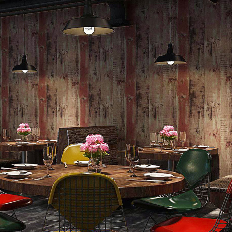 Vintage Non-Pasted Wall Covering Pastel Red Beachwood Wallpaper Roll, 33'L x 20.5"W Clearhalo 'Country wall decor' 'Rustic' 'Wallpaper' Wall Decor' 986475