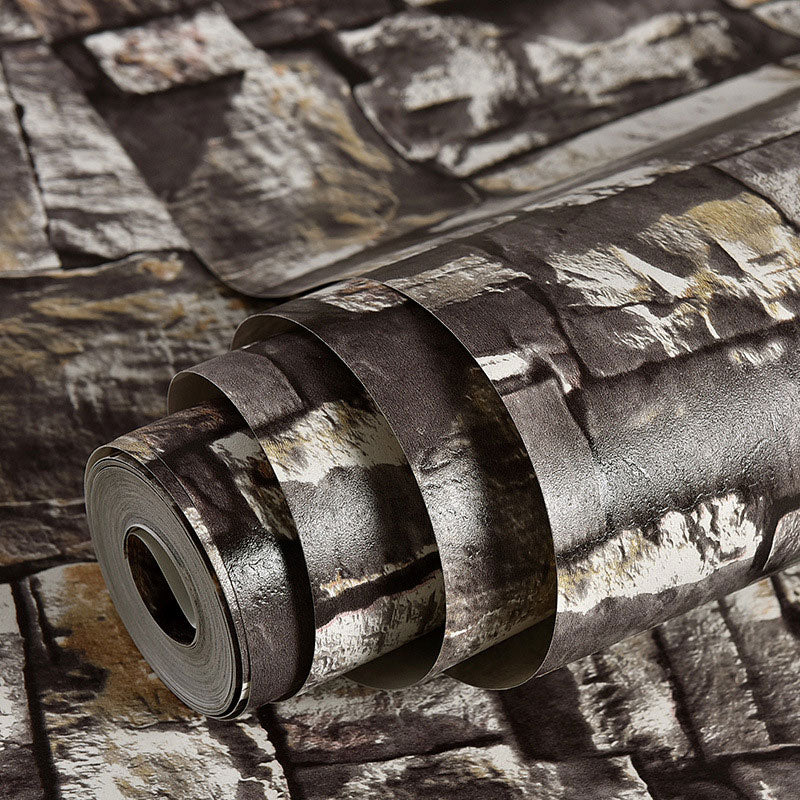 Retro Stone Effect Wallpaper Roll for Home Decoration, Pastel Color, 33-foot x 20.5-inch Clearhalo 'Industrial wall decor' 'Industrial' 'Wallpaper' Wall Decor' 986779