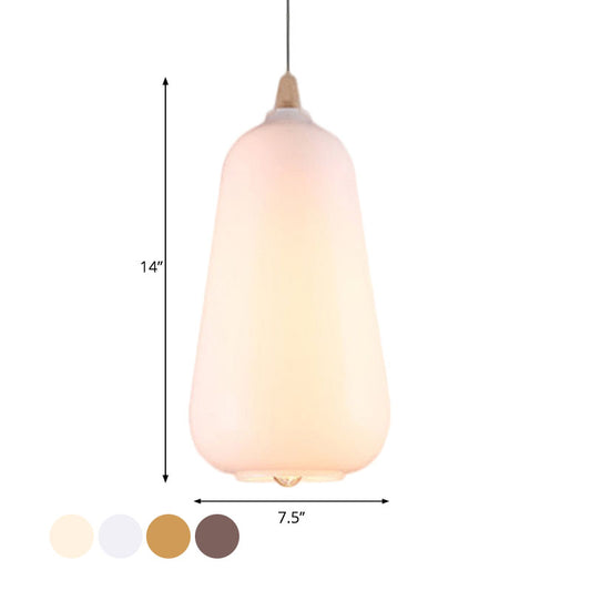 Global/Gourd/Ellipse Pendant Light Contemporary Smoky/Amber/White Glass 1 Light Dining Room Hanging Ceiling Lamp Clearhalo 'Ceiling Lights' 'Glass shade' 'Glass' 'Modern Pendants' 'Modern' 'Pendant Lights' 'Pendants' Lighting' 991285
