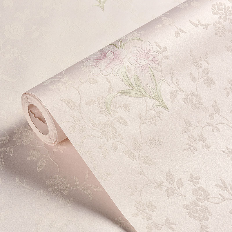 Dense Blossoms Design Wallpaper Decorative Wall Covering for Living Room, Non-Pasted Clearhalo 'Country wall decor' 'Rustic' 'Wallpaper' Wall Decor' 991822