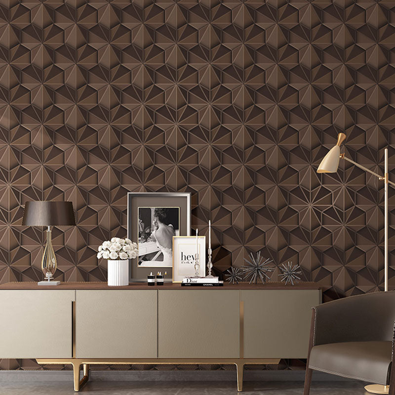 Modern 3D Color Block Wallpaper Roll in Neutral Color Guest Room Wall Art, 33'L x 20.5"W Dark Coffee Clearhalo 'Wall Decor' 'Wallpaper' 992681