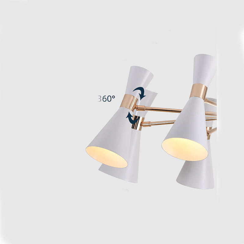 Drum Metallic Ceiling Chandelier Modernism 6 Lights White and Gold Radial Pendant Light Kit Clearhalo 'Ceiling Lights' 'Chandeliers' 'Modern Chandeliers' 'Modern' Lighting' O1CN01jU0iW61fVXfd7vPxc__2970184012-0-cib