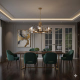 Curved Sheet Chandelier Lamp Mid-Century Clear Glass 6/8-Bulb Gold Hanging Light Fixture with Open Bulb Design Clearhalo 'Ceiling Lights' 'Chandeliers' 'Close To Ceiling Lights' 'Glass shade' 'Glass' 'Modern Chandeliers' 'Modern' Lighting' 0D370A4D-1BBD-436C-8436-73EECF733FD4