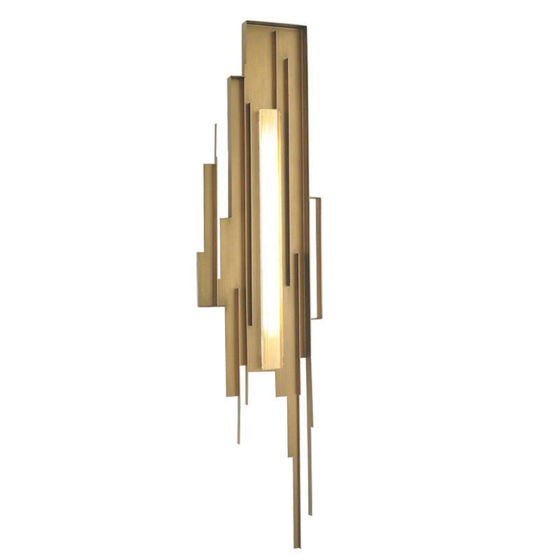 Metal Geometric Wall Mount Lighting Minimalism LED Gold Wall Light Sconce for Living Room Gold Clearhalo 'Cast Iron' 'Glass' 'Industrial' 'Modern wall lights' 'Modern' 'Tiffany' 'Traditional wall lights' 'Wall Lamps & Sconces' 'Wall Lights' Lighting' 1