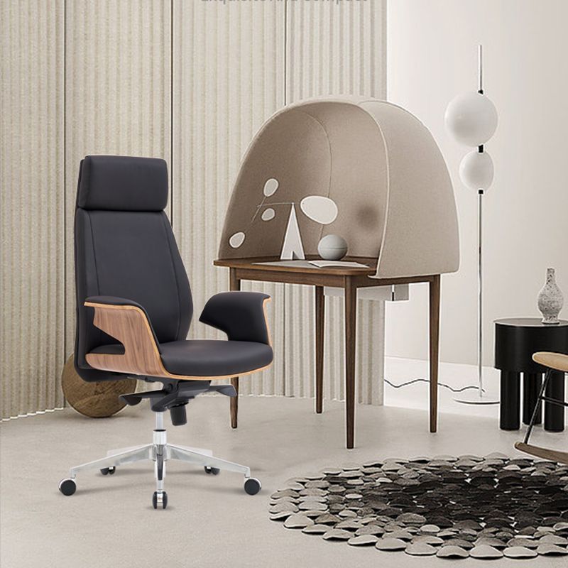 Modern Armless Office Chair Leather Adjustable Seat Height Desk Chair with Wheels Clearhalo 'furn' 'furn_office_chair' 'Furniture' 'Office Chairs' 'Office Furniture' 'office_chair' 1200x1200_000302e5-e7c8-40ef-af38-4b2982e74e36