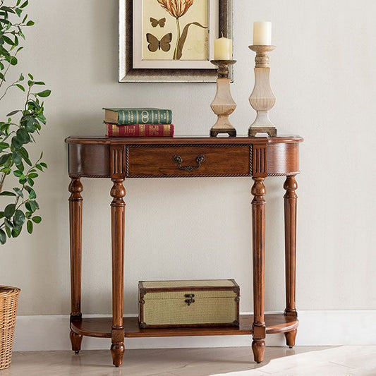 Tavolo di divano console mezzaluna moderna di metà secolo Tavolo di accento per console in legno per Hall