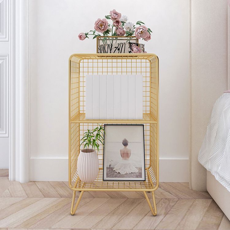 Glam Closed Back Bookcase Metal Standard Bookshelf with Shelves Clearhalo 'Bookcases' 'furn' 'furn_bookcases' 'Furniture' 'Office Furniture' 1200x1200_00036d6a-ab6e-4758-9e95-4b0c8d307c48