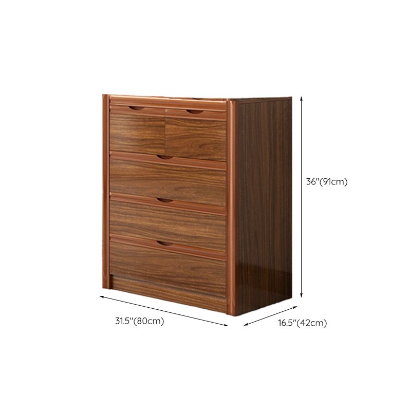 Coffre de rangement contemporain pour chambre à coucher en marron avec tiroirs