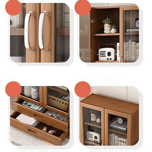 Manufactured Wood Standard Bookshelf Brown Vertical Bookcase with Door and Drawer Clearhalo 'Bookcases' 'furn' 'furn_bookcases' 'Furniture' 'furniture_bookcases' 'Office Furniture' 1200x1200_0003f409-d991-4f9b-900d-d163d566090f