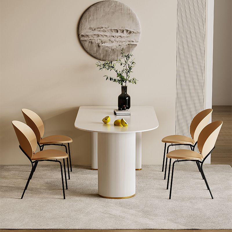 Table ardoise et métal glamour restaurant simple table à manger blanche