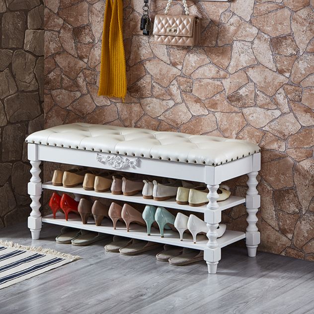 Rubberwood Cushioned Upholstered Seating Bench with Legs Entryway Bench with Storage Clearhalo 'Benches' 'Chairs & Seating' 'furn' 'furn_benches' 'Furniture' 'Living Room Furniture' 1200x1200_0009902f-bfbe-4c95-b151-df93d83ad0bd