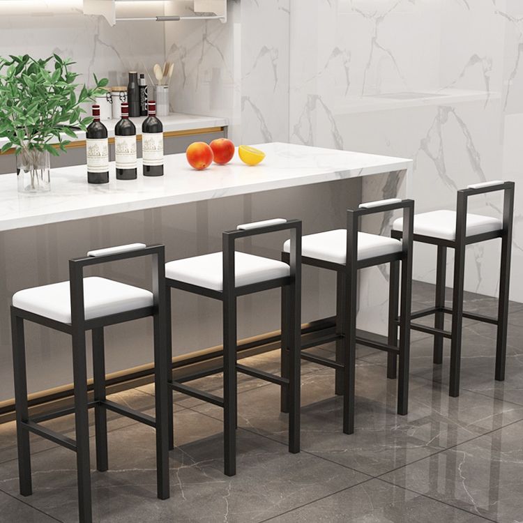Contemporary Footrest Upholstered Home Stool Matte Finish Low Back Barstool Clearhalo 'Bar Furniture' 'Bar Stools' 'bar_stools' 'furn' 'furn_bar_stools' 'Furniture' 'furniture_bar_stools' 'Kitchen & Dining Furniture' 1200x1200_000b6605-2c3c-40e2-9c17-4b20567914e7