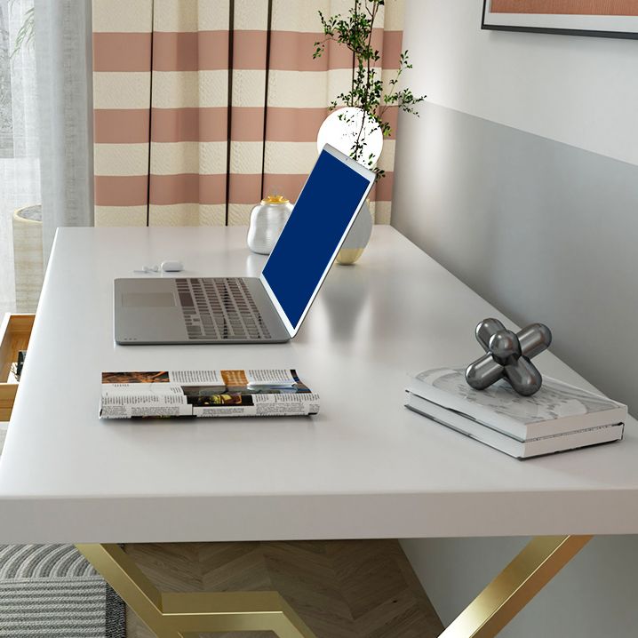 Massief hout rechthoekig schrijfbureau 29,53-inch hoge bureau