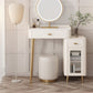 Contemporary White Slate Dresser 31.1-In High Vanity Dressing Table Set with Drawers