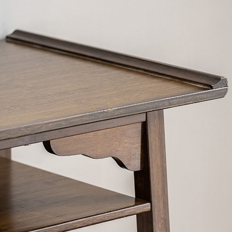 Mesa de consola moderna de mediados de siglo Mesa de consola de rectángulo de madera maciza marrón oscuro