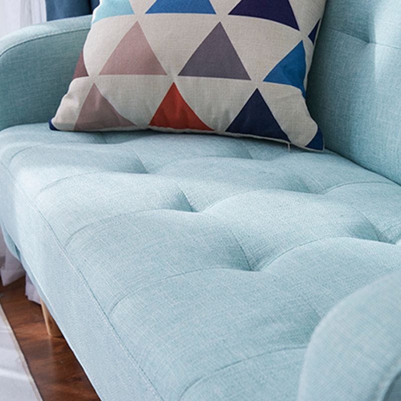 65"High Modern Cotton Blend Tufted Square Arm Sofa, Living Room