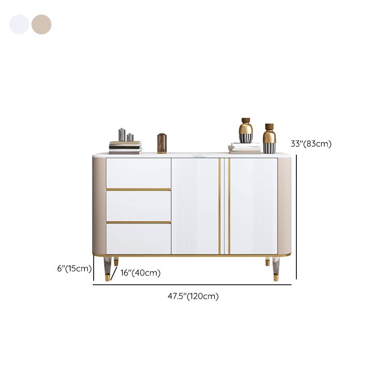 Tavolo da buffet in pietra sinterizzato glam 3 cassetti server da pranzo con 2 porte per soggiorno