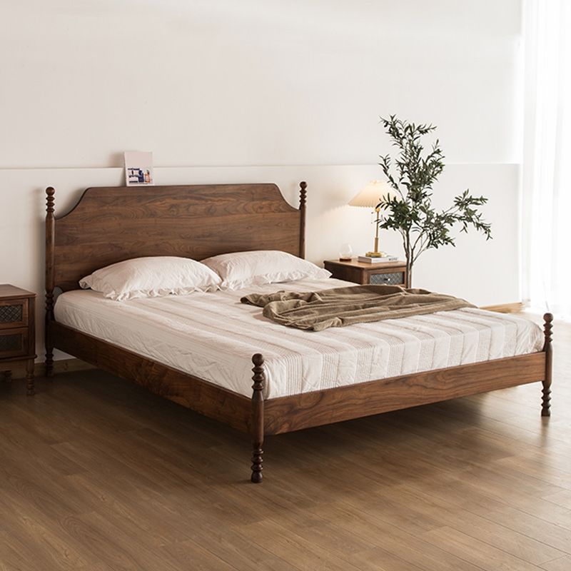 Solid Wood Headboard Poster Bed Walnut Bed Frame with Custom Legs Clearhalo 'Bedroom Furniture' 'Beds' 'furn' 'furn_beds' 'Furniture' 1200x1200_00128c2e-c7a4-4949-aff1-43e0a6df6eaa