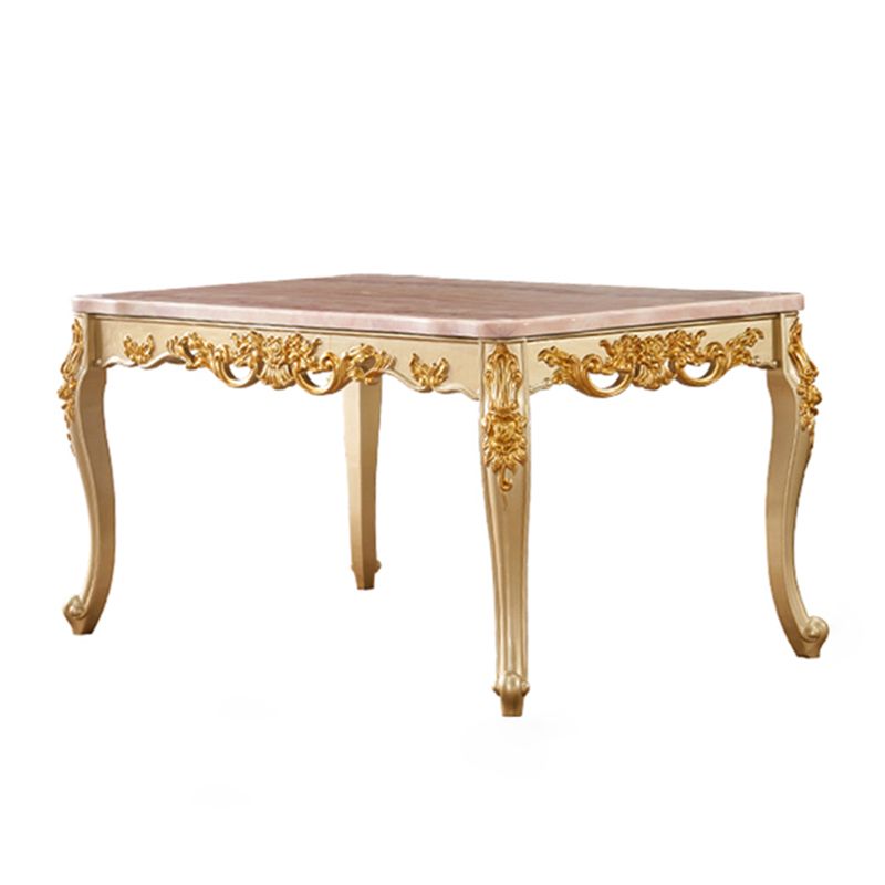 Solid Wood Victorian Rectangular Dining Table Marble Top Table with 4 Legs Clearhalo 'Dining Tables & Seating' 'Dining Tables' 'dining_table' 'furn' 'furn_dining_table' 'Furniture' 'Kitchen & Dining Furniture' 1200x1200_00148ce7-11e4-4863-a95b-5fbd0df62b98