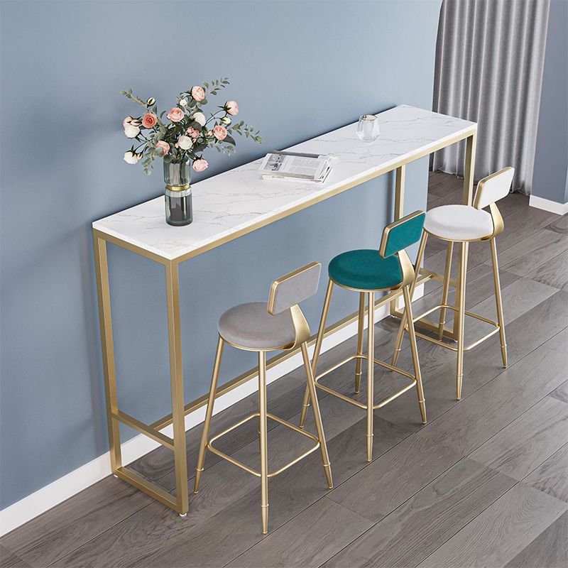 Stone Bar Dining Table Glam Rectangle Bar Table with Trestle for Restaurant Clearhalo 'Bar Furniture' 'Bar Tables' 'bar_tables' 'furn' 'furn_bar_tables' 'Furniture' 'furniture_bar_tables' 'Kitchen & Dining Furniture' 1200x1200_0015711b-2c65-4662-bb30-fd2318d67de3