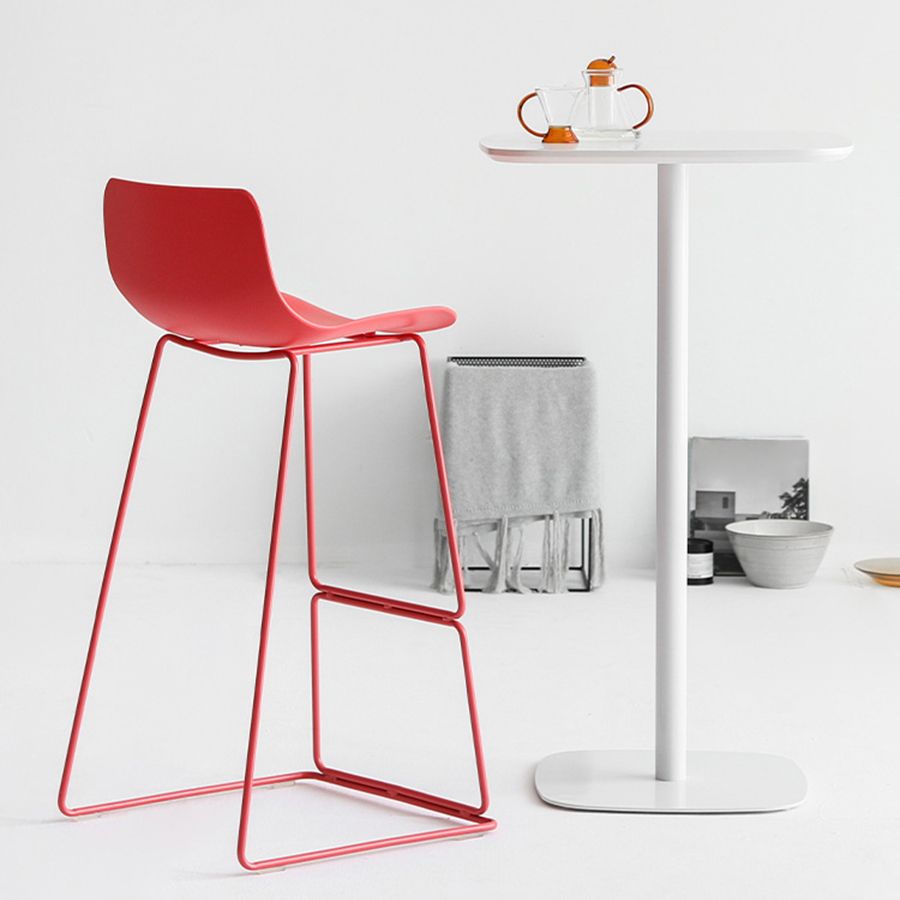 Nordic Bar-stool Plastic Counter Bar Stool for Kitchen Bar with Metal Legs Clearhalo 'Bar Furniture' 'Bar Stools' 'bar_stools' 'furn' 'furn_bar_stools' 'Furniture' 'furniture_bar_stools' 'Kitchen & Dining Furniture' 1200x1200_0016bf6a-68d5-4319-832a-1c0d2efdbc7b