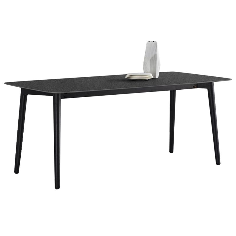 Black Modern Stone Top Dining Table Set 1/4/5/7 Pieces Dining Set with Wooden Chairs Clearhalo 'Dining Room Sets' 'Dining Tables & Seating' 'dining_room_set' 'furn' 'furn_dining_room_set' 'Furniture' 'Kitchen & Dining Furniture' 1200x1200_0016d2b7-df13-42b0-84c3-dab8bb3a090f