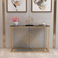 Modern Console Accent Table Antique Finish Rectangle Console Sofa Table in Marble