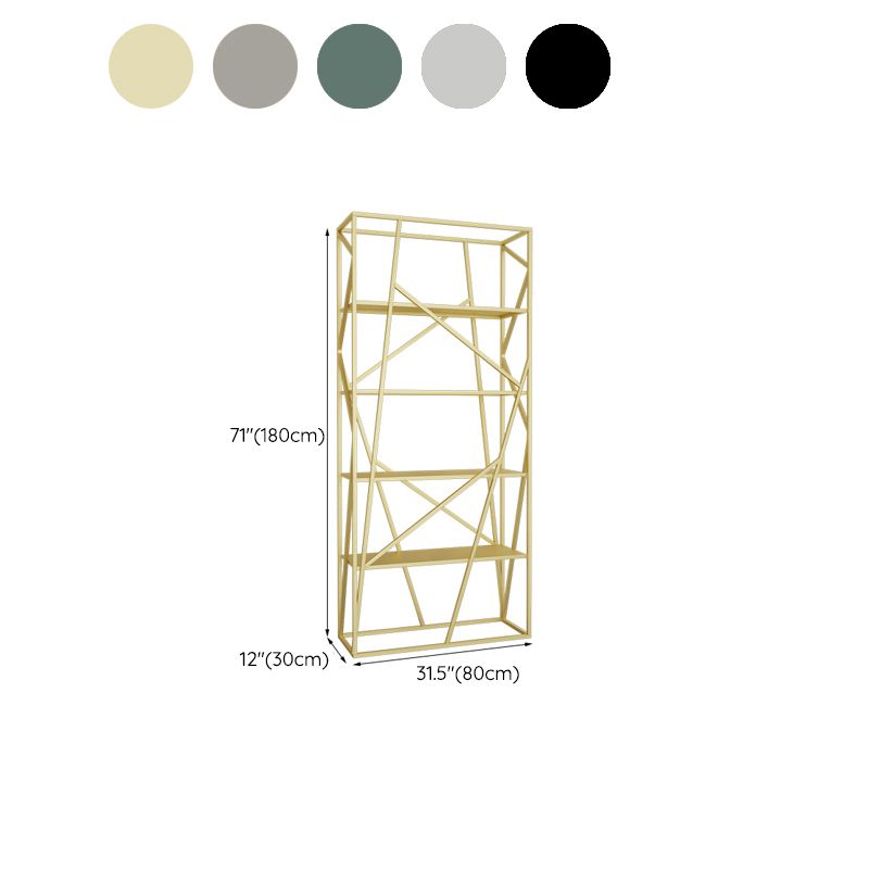 Metal Etagere Bookshelf Scandinavian Open Back Bookcase with Shelves Clearhalo 'Bookcases' 'furn' 'furn_bookcases' 'Furniture' 'Office Furniture' 1200x1200_00190ae3-8a4b-4539-92b2-5ec662401483