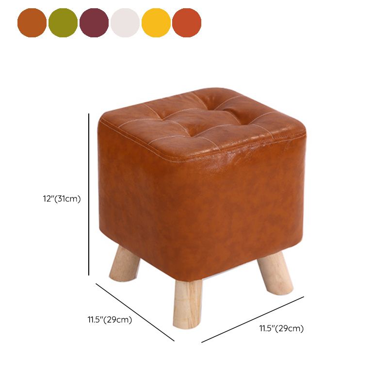 Water Resistant Pouf Tufted Whole Colored Square Faux Leather Pouf Stool Clearhalo 'furn' 'furn_ottomans_poufs' 'Furniture' 'Living Room Furniture' 'Ottomans & Poufs' 'ottomans_poufs' 1200x1200_0019b865-e40f-492c-9a47-b391b9f8caa0