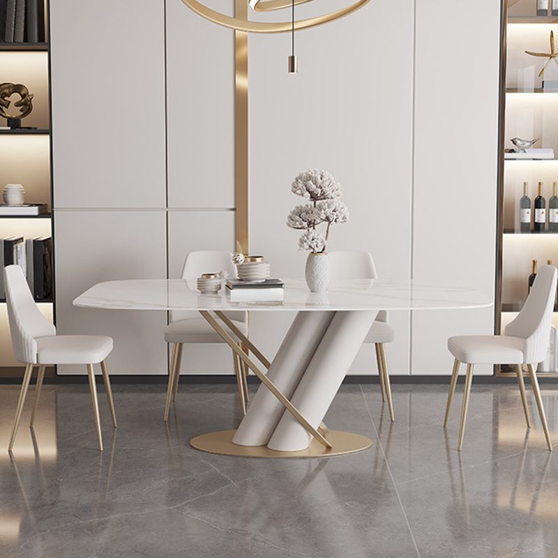 Modern Style Dining Rectangle Table Dining Stone Table for Kitchen Clearhalo 'Dining Tables & Seating' 'Dining Tables' 'dining_table' 'furn' 'furn_dining_table' 'Furniture' 'Kitchen & Dining Furniture' 1200x1200_001af499-7454-4572-9d5c-3564bdd04eb2