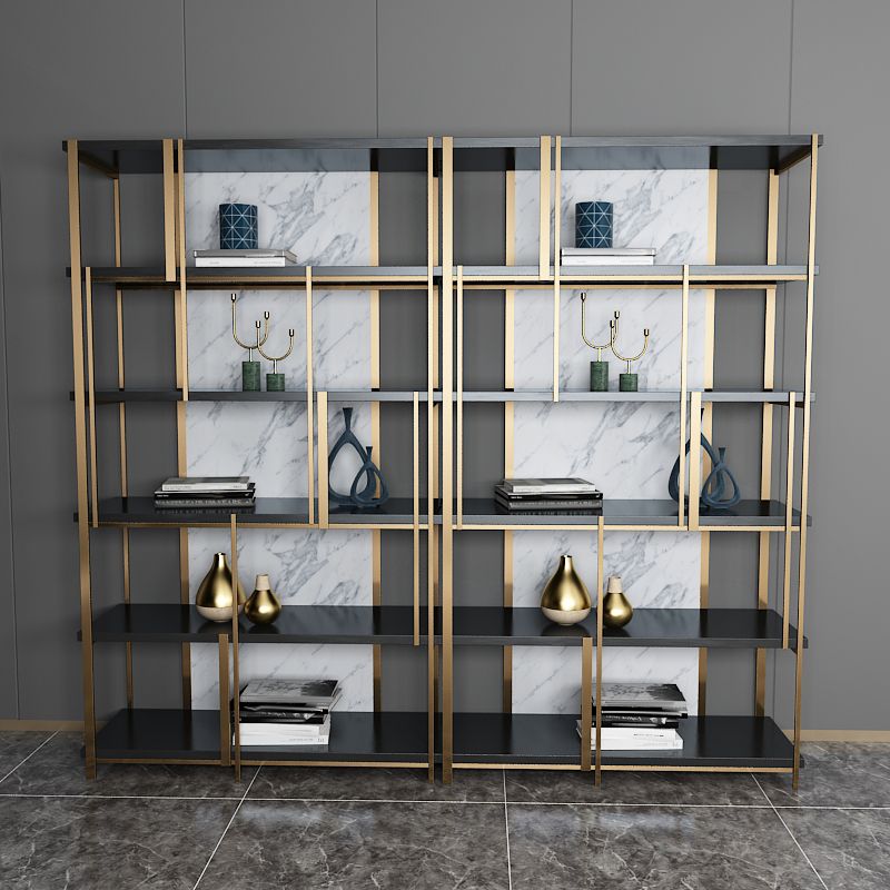 11.81"W 78.74"H Bookcase Glam Style Open Back Bookshelf for Study Room Home Office Clearhalo 'Bookcases' 'furn' 'furn_bookcases' 'Furniture' 'furniture_bookcases' 'kitchen' 'kitchen_bookcases' 'Living Room Furniture' 'Office Furniture' 1200x1200_001be231-e96b-4cca-9596-367c25a8b092