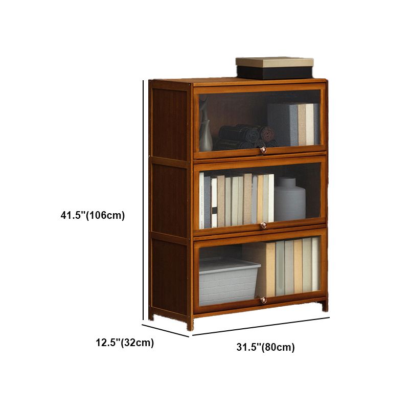 Modern Brown Book Shelf Bamboo Bedroom Shelf Bookcase with Cabinets Clearhalo 'Bookcases' 'furn' 'furn_bookcases' 'Furniture' 'Office Furniture' 1200x1200_001cc452-05d8-48c9-bfd6-e461aab80cf7