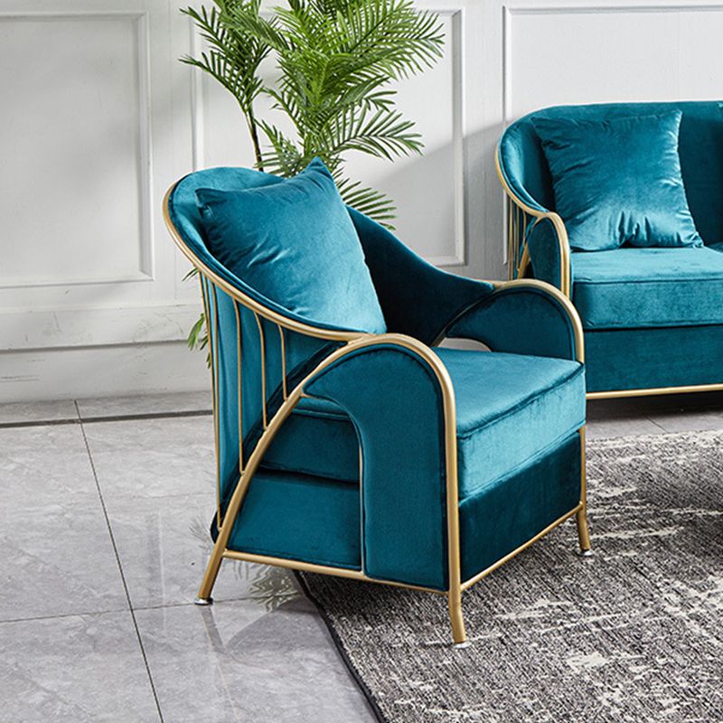 Canapé à bras en pente en velours avec dos serré pour le salon 34,65 "h