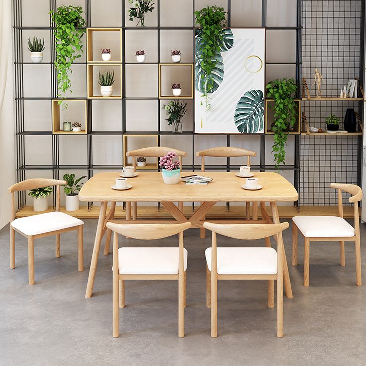 Contemporary Rectangular Dining Table with Trestle for 2-4 People