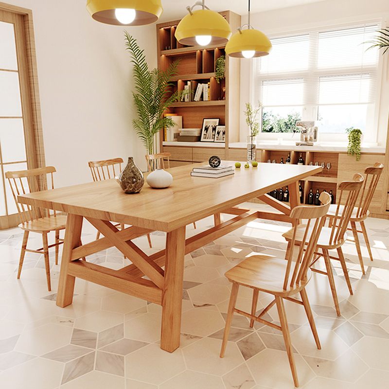Simplicity Pine Solid Wood Dining Table Rectangular Table in Wood Color with Four-leg Clearhalo ' dining_table' 'Dining Tables & Seating' 'Dining Tables' 'furn' 'furn_dining_table' 'Furniture' 'furniture_dining_table' 'Kitchen & Dining Furniture' 'kitchen&dining_furn' 'kitchen' 'kitchen_dining_table' 1200x1200_001f4475-fba2-4a21-977e-0550611df3df