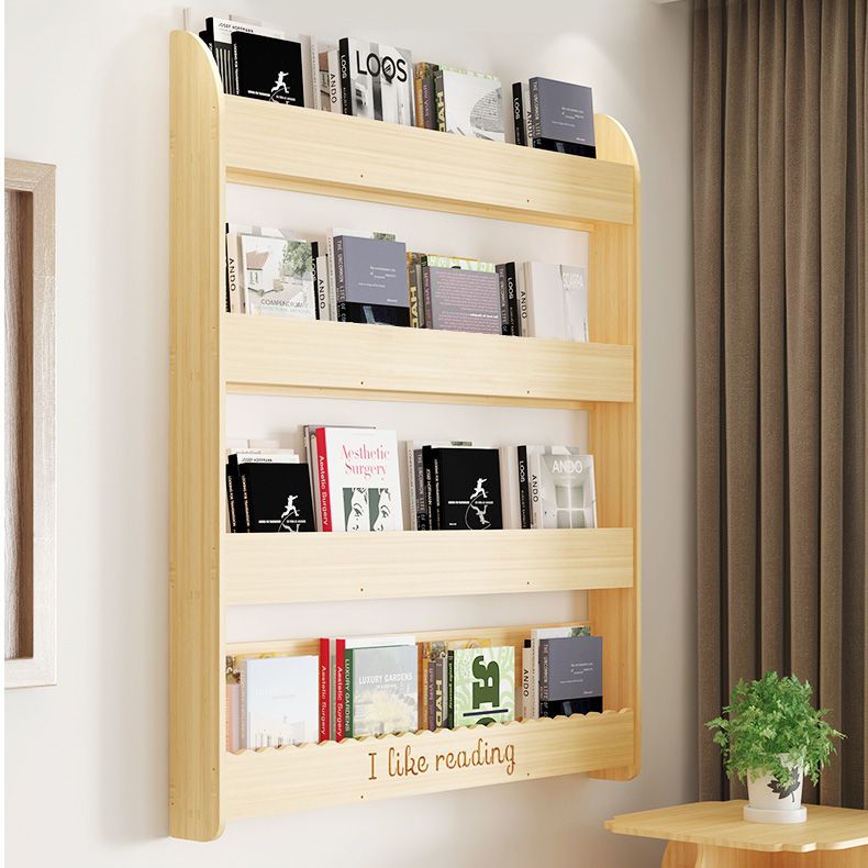Contemporary Style Bookshelf Solid Wood Wall Mounted Bookcase for Home Office Clearhalo 'Bookcases' 'furn' 'furn_bookcases' 'Furniture' 'furniture_bookcases' 'kitchen' 'kitchen_bookcases' 'Living Room Furniture' 'Office Furniture' 1200x1200_0021c8b3-385c-438f-884a-7a775cc42944