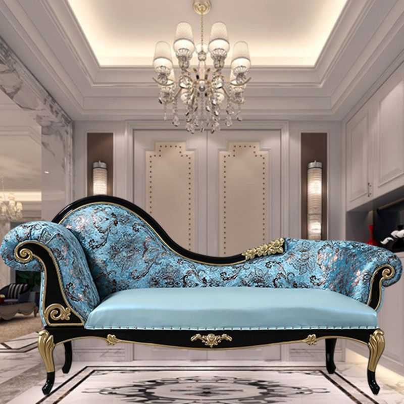 Chaise longue rembourrée Glam, chaise longue à accoudoirs roulés